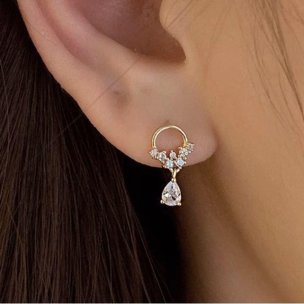 Gold Plated Pave Cluster ✨ 925 Sterling Silver, CZ Diamond ✨ Earrings